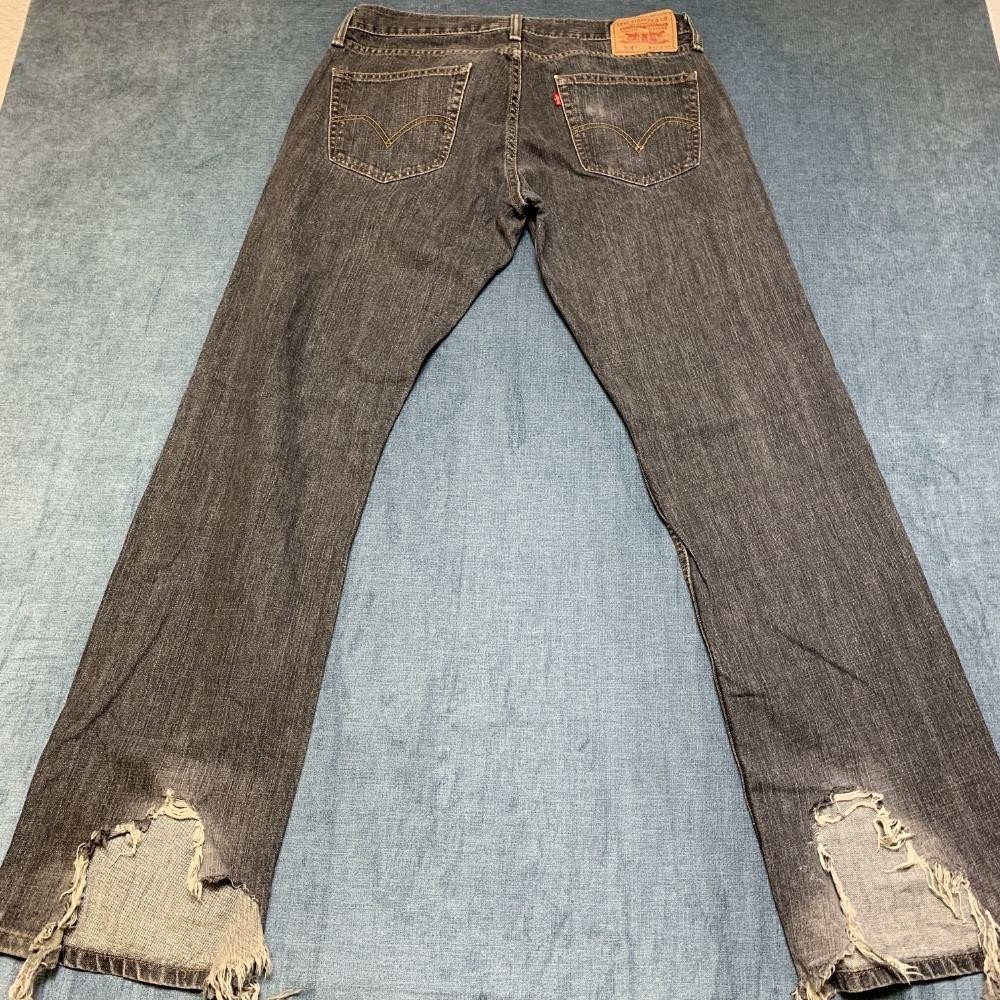 Levi's 514 Jeans Mens 34x34 Gray Denim Cotton Slim Fit Streetwear Straight Leg